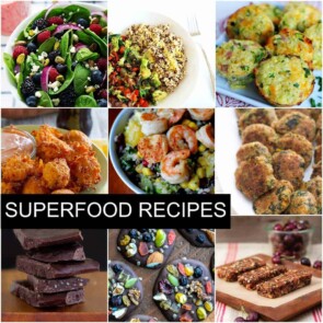 A bunch of different types of food, with Superfood