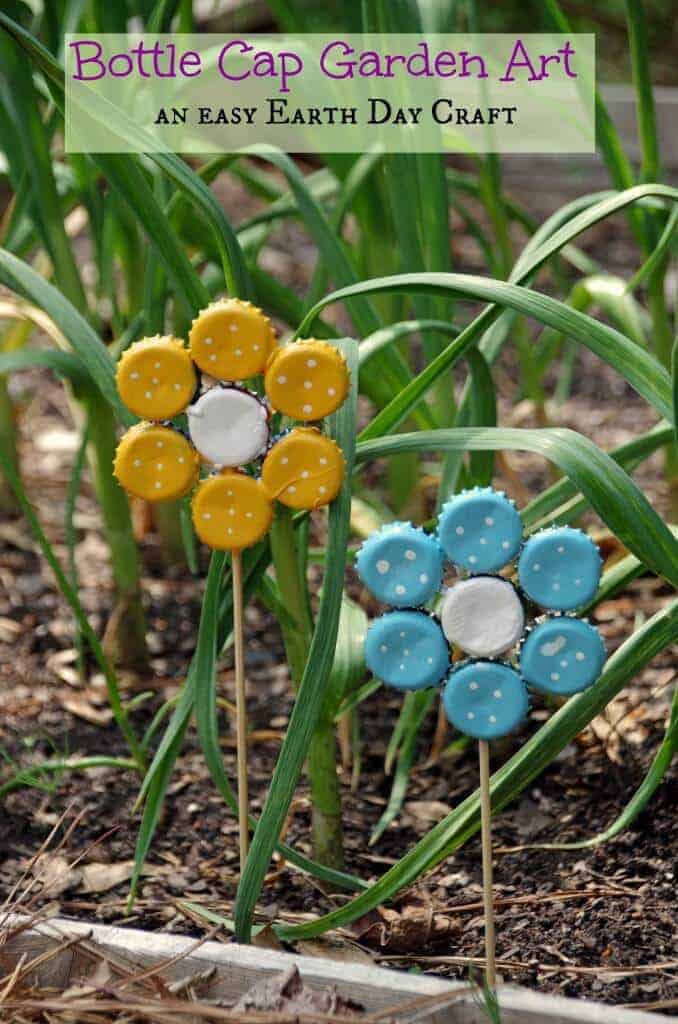 Bottle Cap Garden Art by Suburbia Unwrapped 