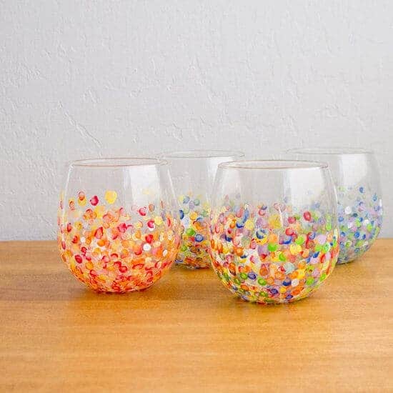 DIY Colorful Hand Dotted Tumblers via Pop Sugar 