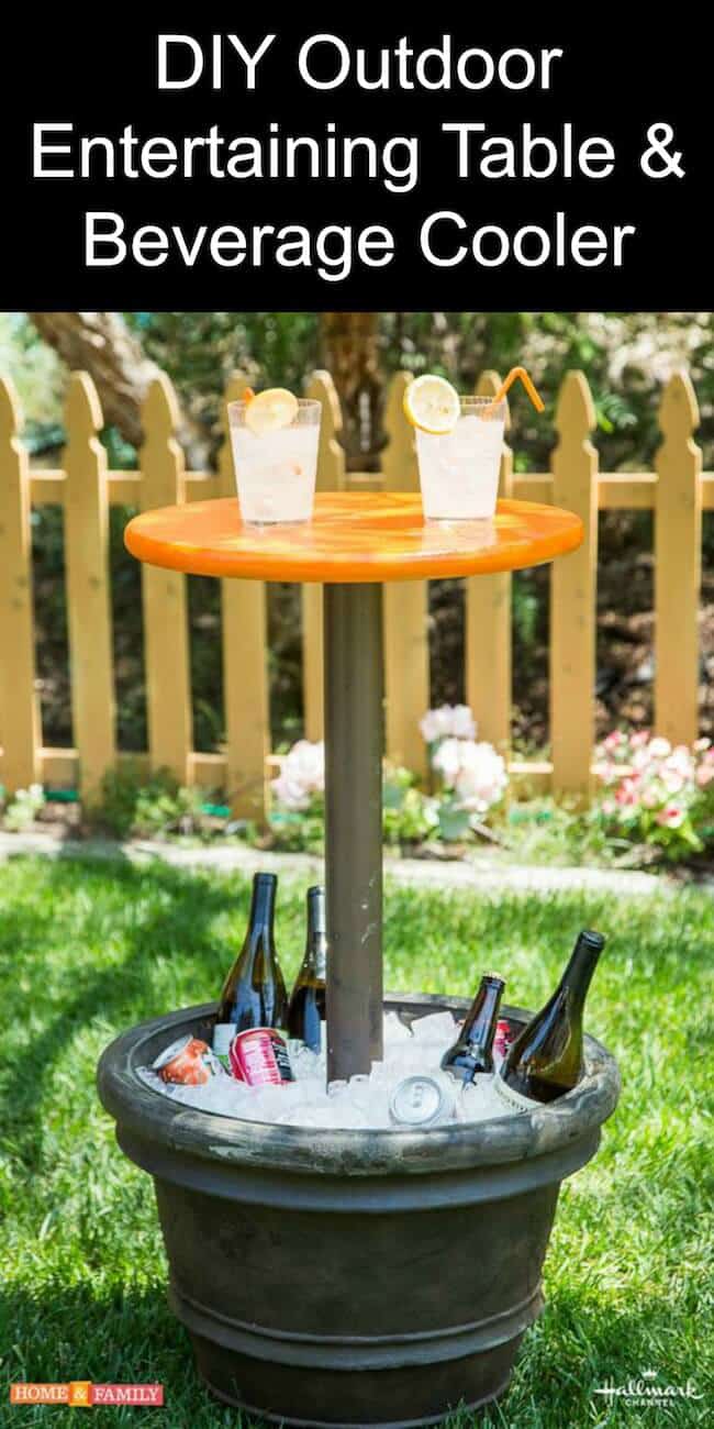 DIY outdoor table and beverage cooler from the Hallmark Chanel