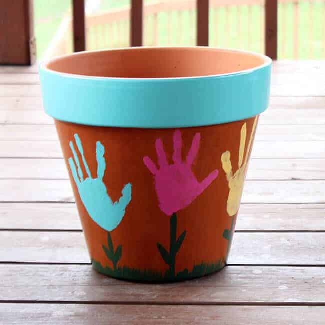 Handprint Flower Pot by We Made That 
