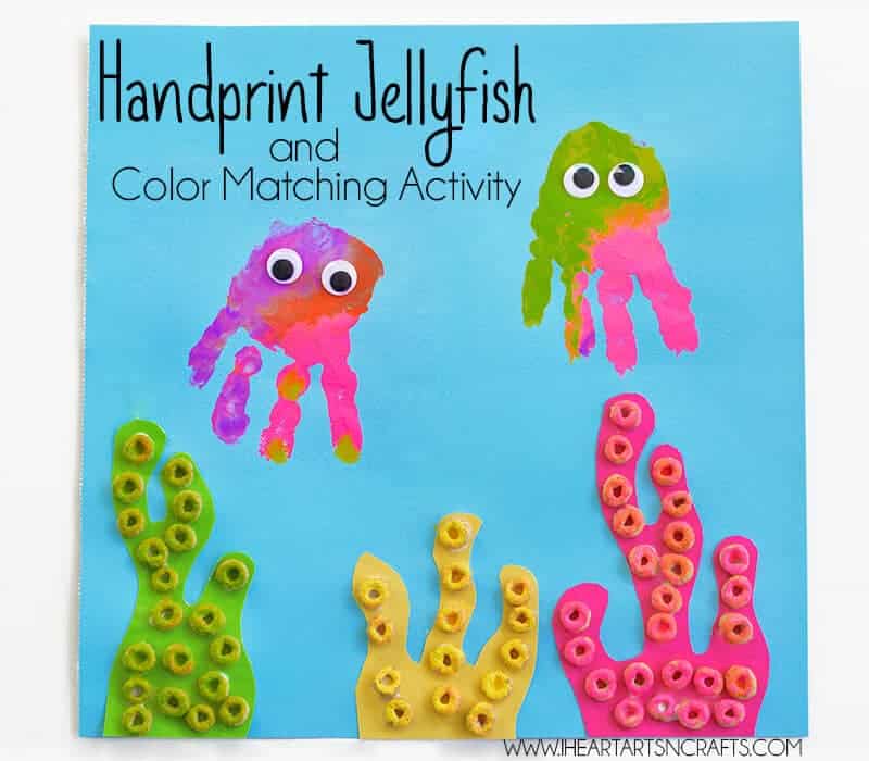 Handprint Jelly Fish Color Matching Activity by I Heart Arts N Crafts 