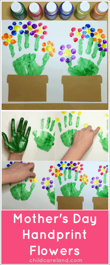 Mother's Day Handprint Flowers by The Childcare Blog 