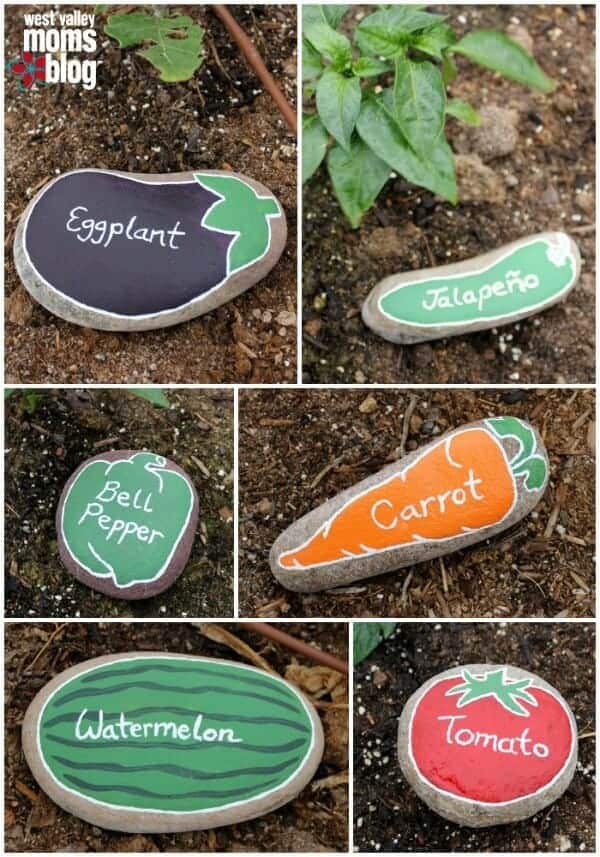 River Rock Garden Markers by West Valley Moms Blog 