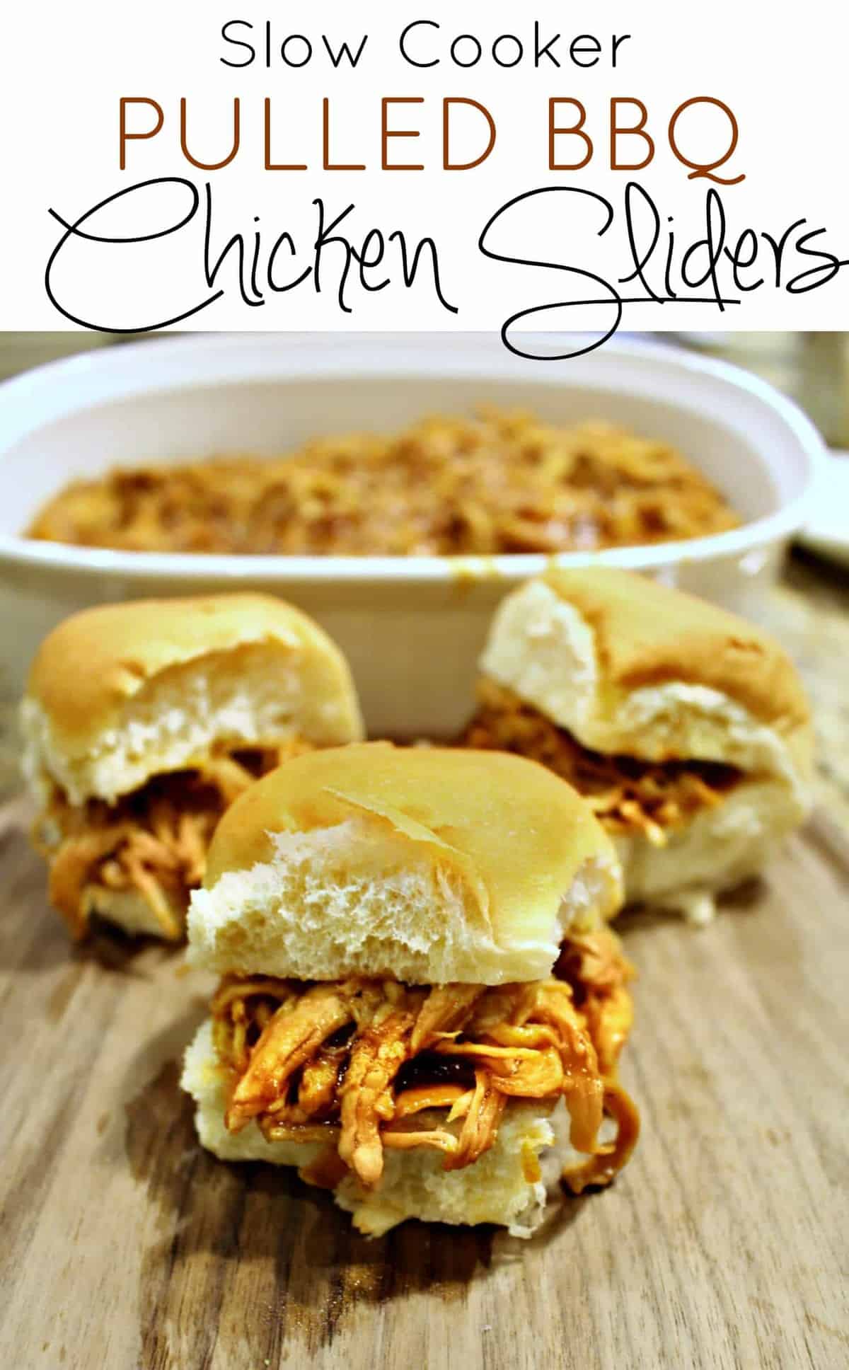 Slow Cooker Pulled BBQ Chicken sliders - Princess Pinky Girl