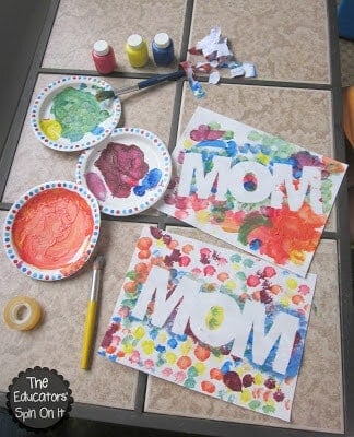 Tape Resist Mother's Day Art by The Educator's Spin On It 