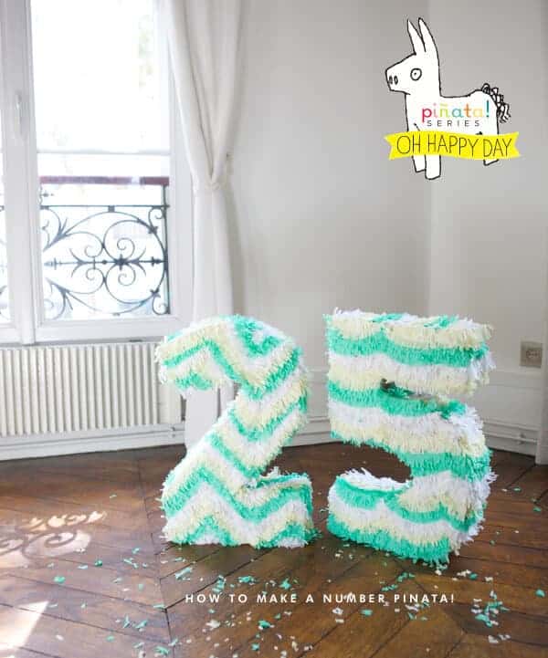 How to Make Giant Number Pinatas by Oh Happy Day