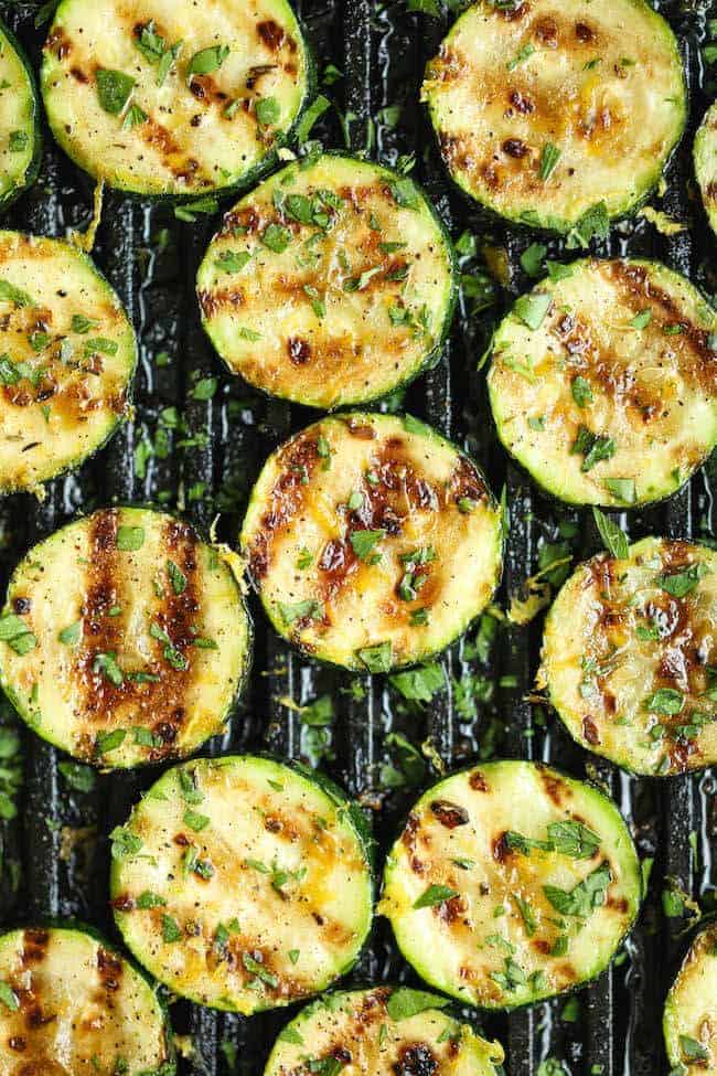 Lemon Garlic Grilled Zucchini by Damn Delicious