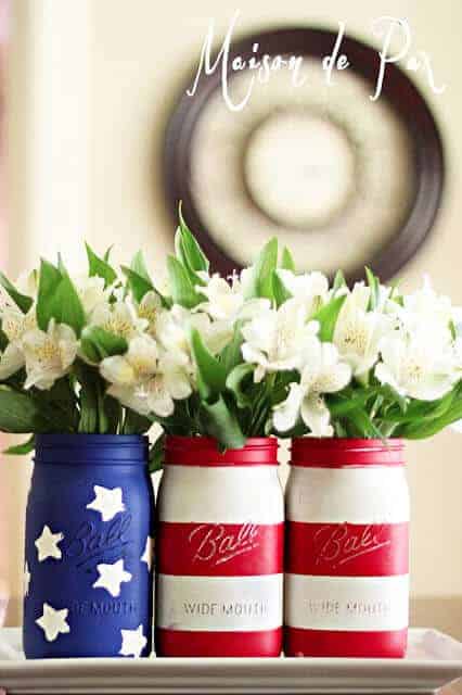 American Flag Mason Jars by Maison de Pax