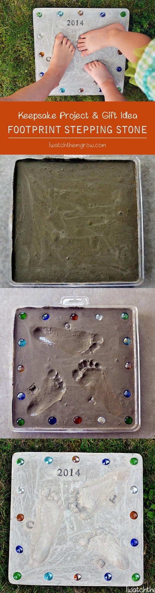 Footprint Stepping Stone for Father's Day by I Watch Them Grow 
