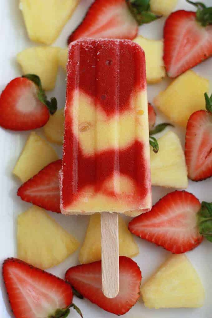 Lava Flow Popsicles by One Lovely Life 