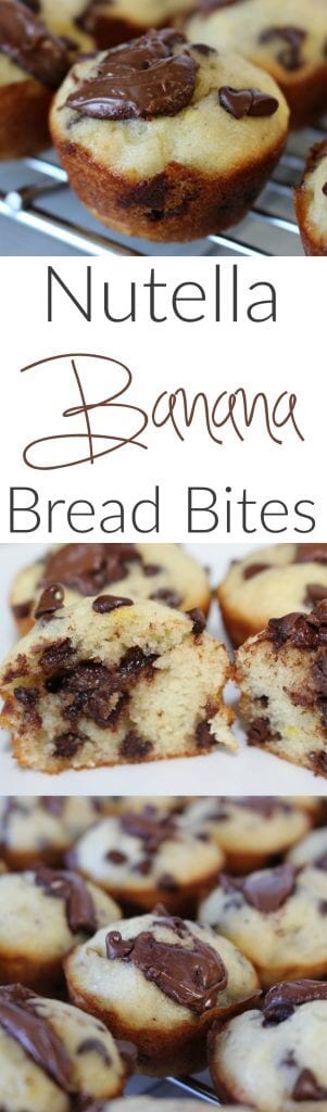 Nutella Banana Bread Bites - a quick and easy dessert that your guests will love