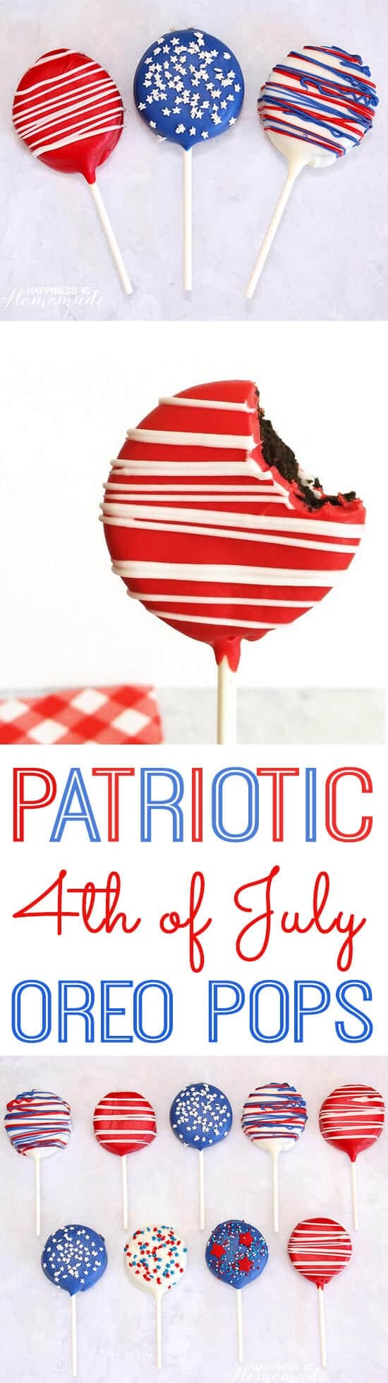 Patriotic Oreo Pops by Happiness is Homemade