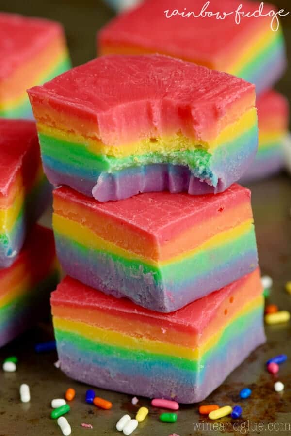 Rainbow Fudge by Wine and Glue