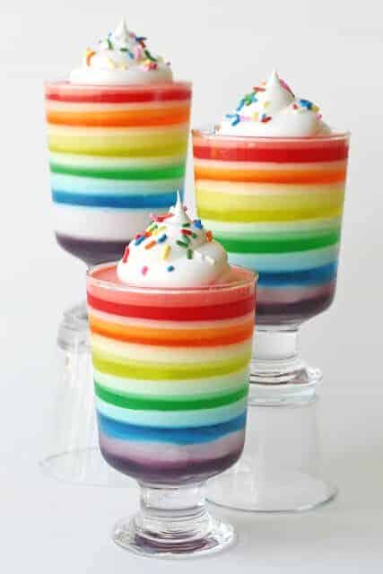 Rainbow Jello Parfaits by Glorious Treats