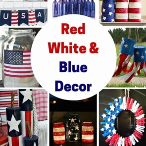 A Pinterest image for red White and blue decor