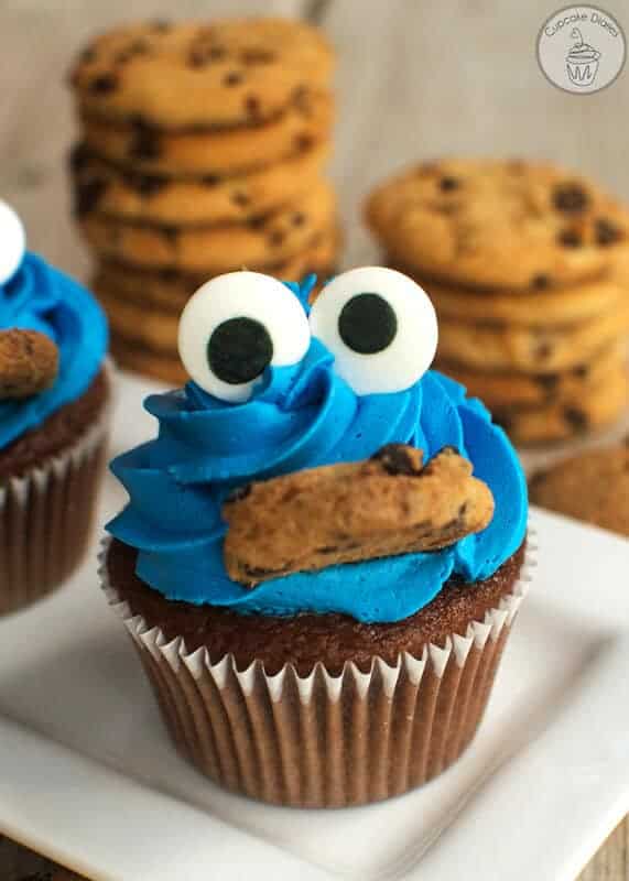 Cookie Monster Cupcakes by The Cupcake Diaries