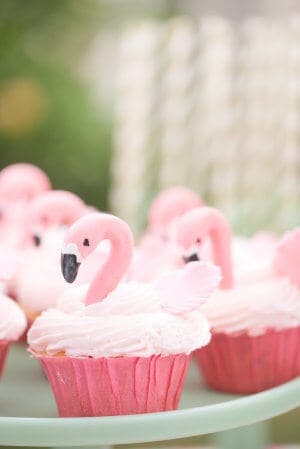 Flamingo Cupcakes by Style Me Pretty