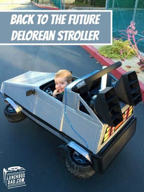 Back to the Future Delorean Halloween Stroller Costume by Lunchbox Dad 