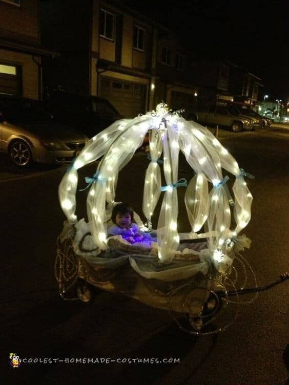 Cinderella in her Carriage Stroller Halloween Costume | Coolest Homemade Costumes