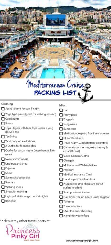 Mediterranean Cruise Packing List