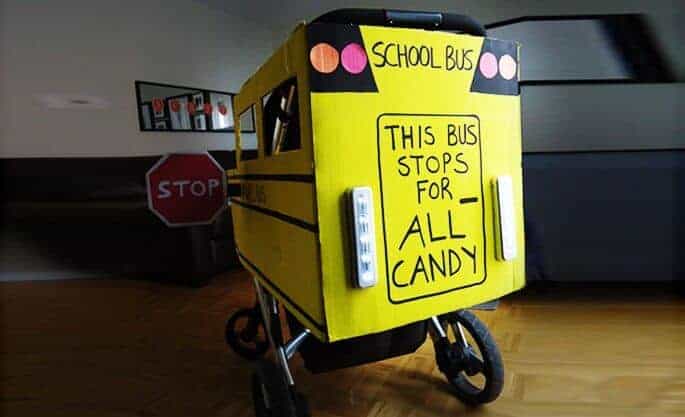 School Bus Halloween Stroller Costume | Inhabitots 