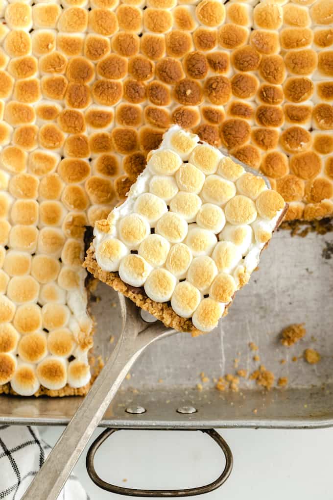 S'mores Bars on spatula
