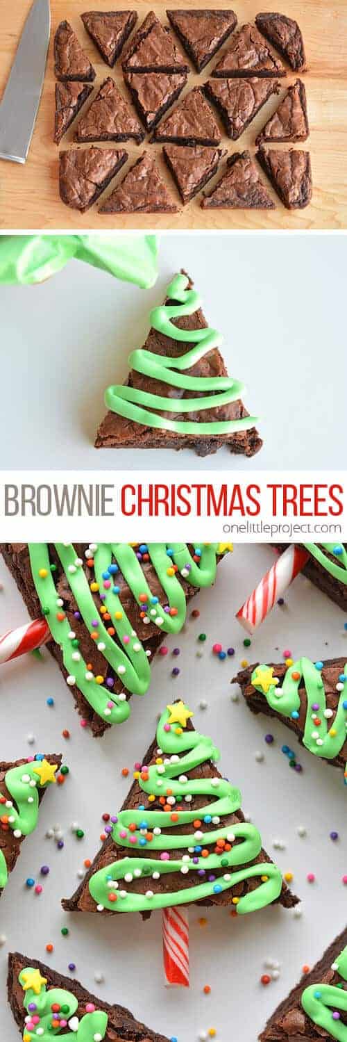 Brownie Christmas Trees by One Little Project 