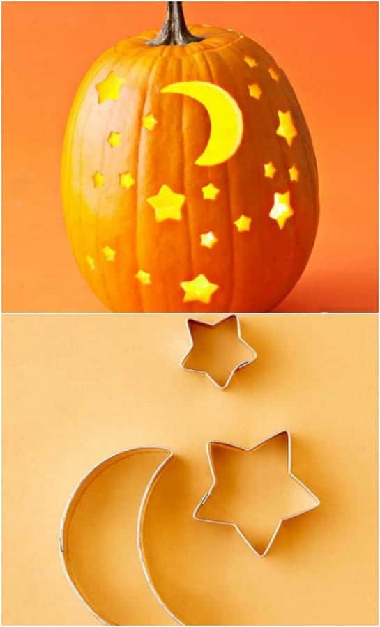 Carve a pumpkin using cookie cutters