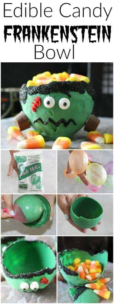 Edible Candy Bowl - This edible candy Frankenstein bowl is the perfectly yummy Halloween treat