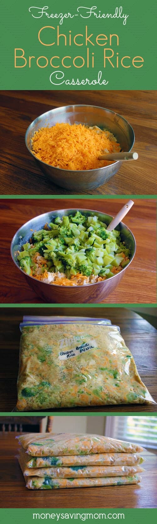 Freezer Friendly Chicken Broccoli Rice Casserole by Money Saving Mom 