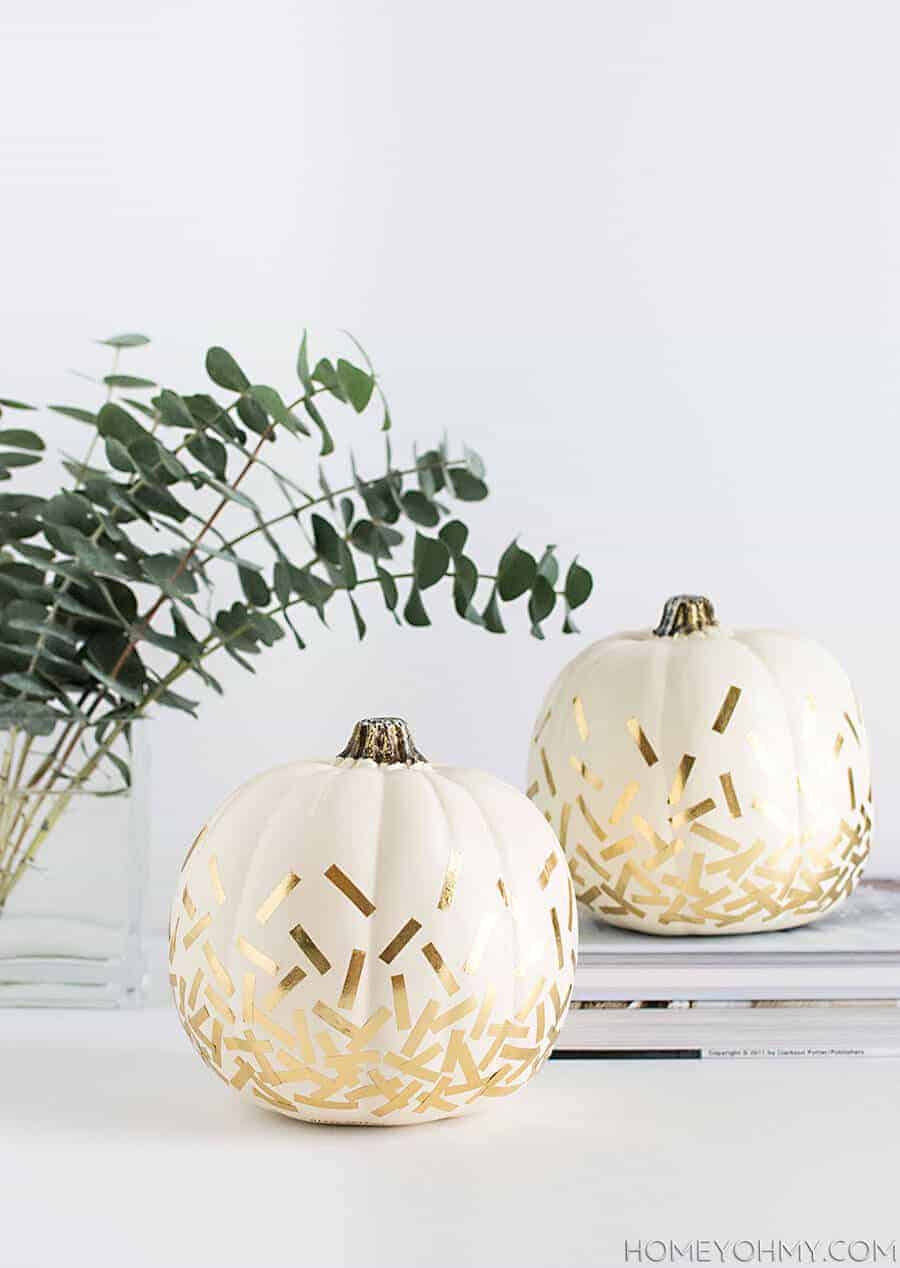 Gold Confetti Pumpkins by Homey Oh My! 