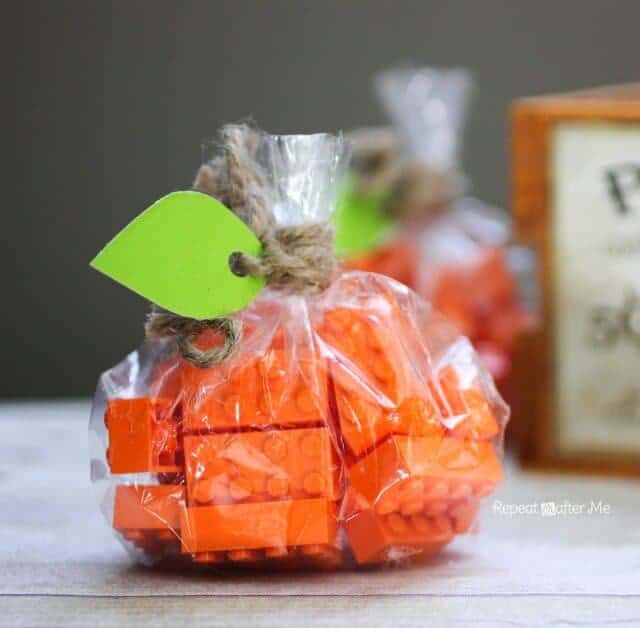 Lego Pumpkin Treat Bags by Repeat Crafter Me 