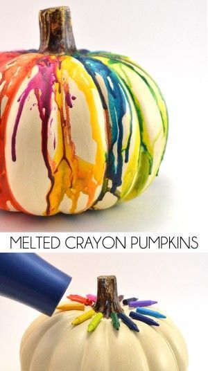 Melted Crayon Pumpkins by Dream a Little Bigger 