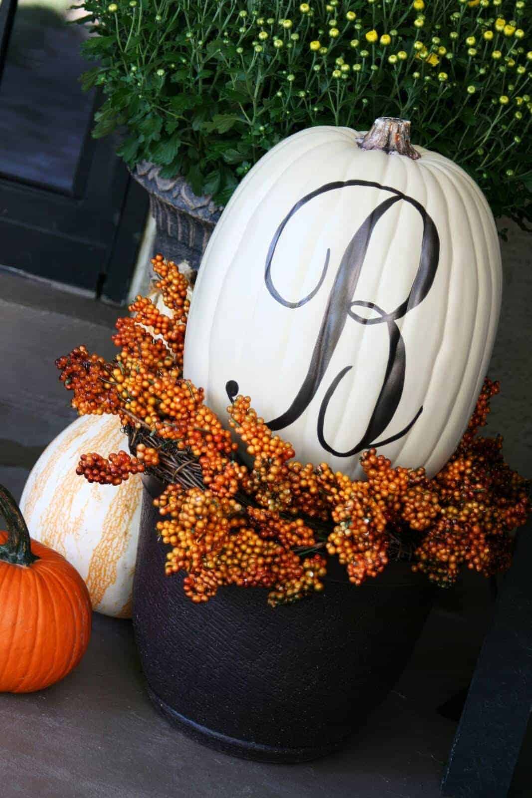 Monogrammed Pumpkins by The Butlers