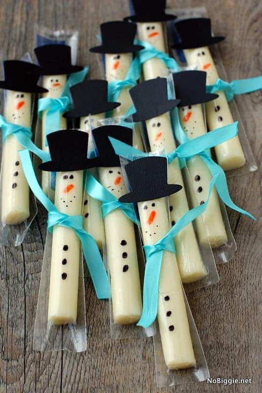 String Cheese Snowmen by No Biggie