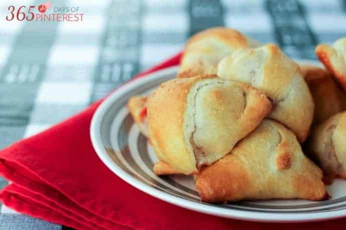 Easy Meatball Pockets on a plate with a red napkin