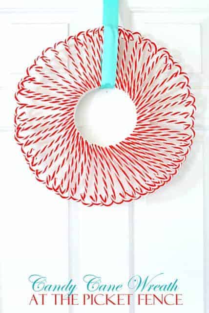 Candy Cane Wreath by At the Picket Fence