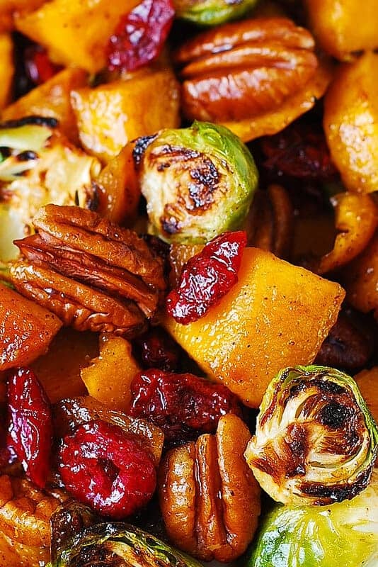 Roasted Brussel Sprouts, Cinnamon Butternut Squash Cinnamon and Cranberries by Julias Album