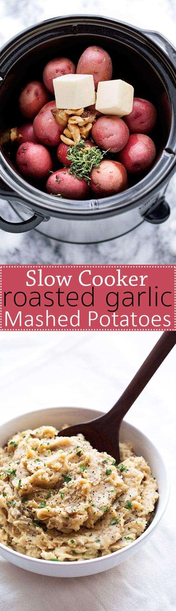 Slow Cooker Roasted Garlic Mashed Potatoes by Little Spice Jar
