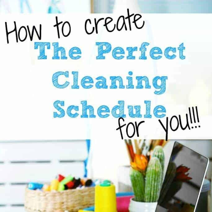 A Pinterest image and how to create a perfect cleaning schedule