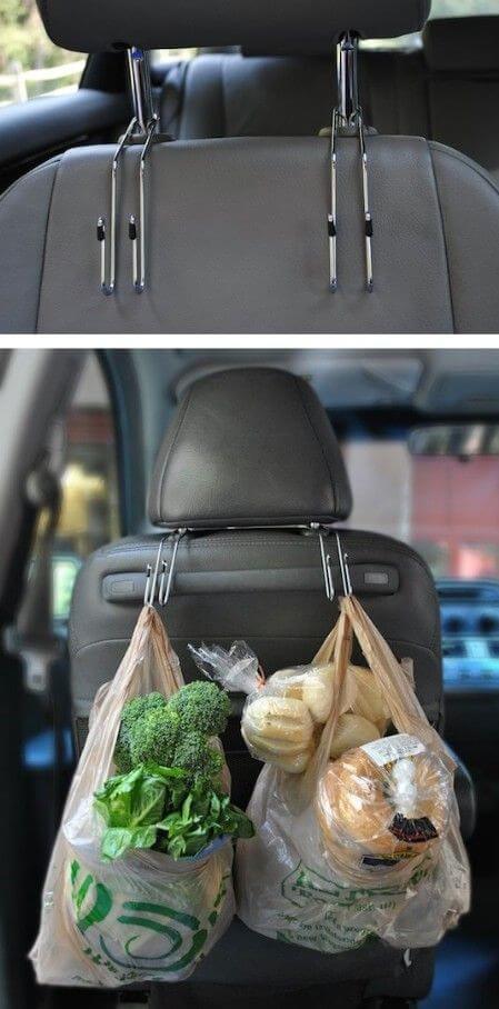 Back Seat Car Hooks via Amazon