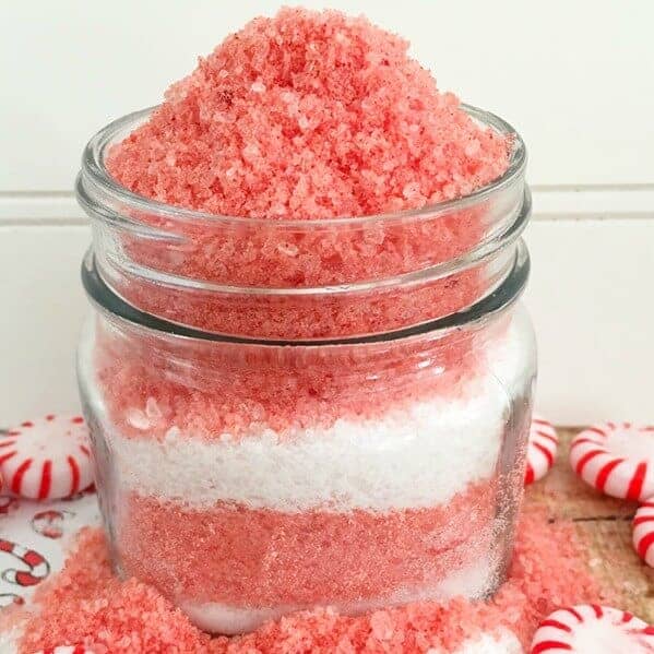 DIY peppermint bath salts with essential oils