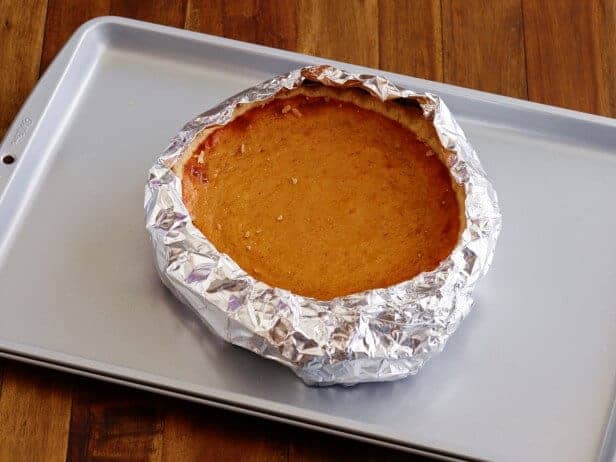 Avoid burning the crust of a pie by putting foil around the edges via Cooking Channel TV 