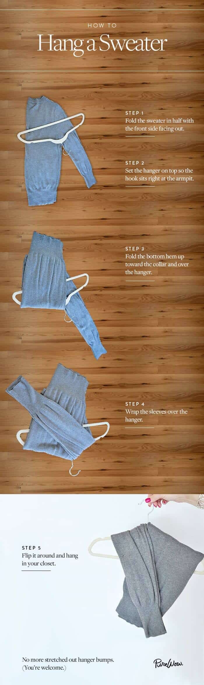 How to Hang a Sweater by Pure Wow
