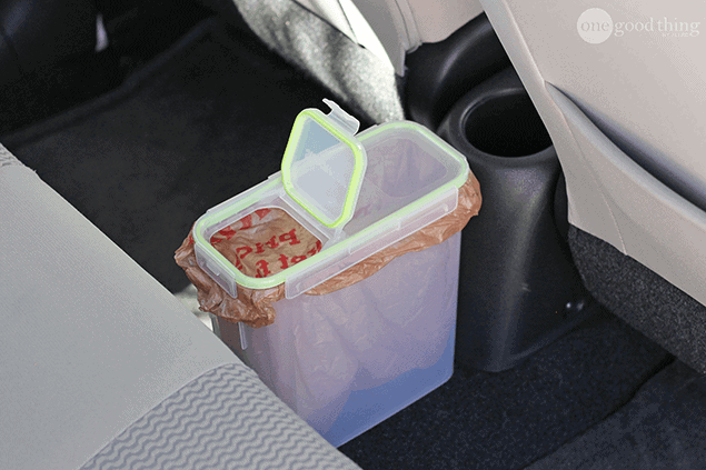 Plastic Cereal Box Back seat Trash Can by One Good Thing by Jillee