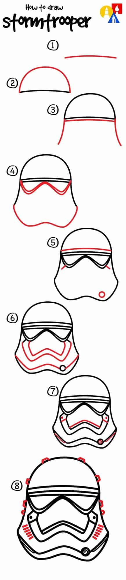 How to Draw a Storm Trooper Helmet by Art for Kids Hub | Star Wars Crafts, Recipes and Gift Ideas