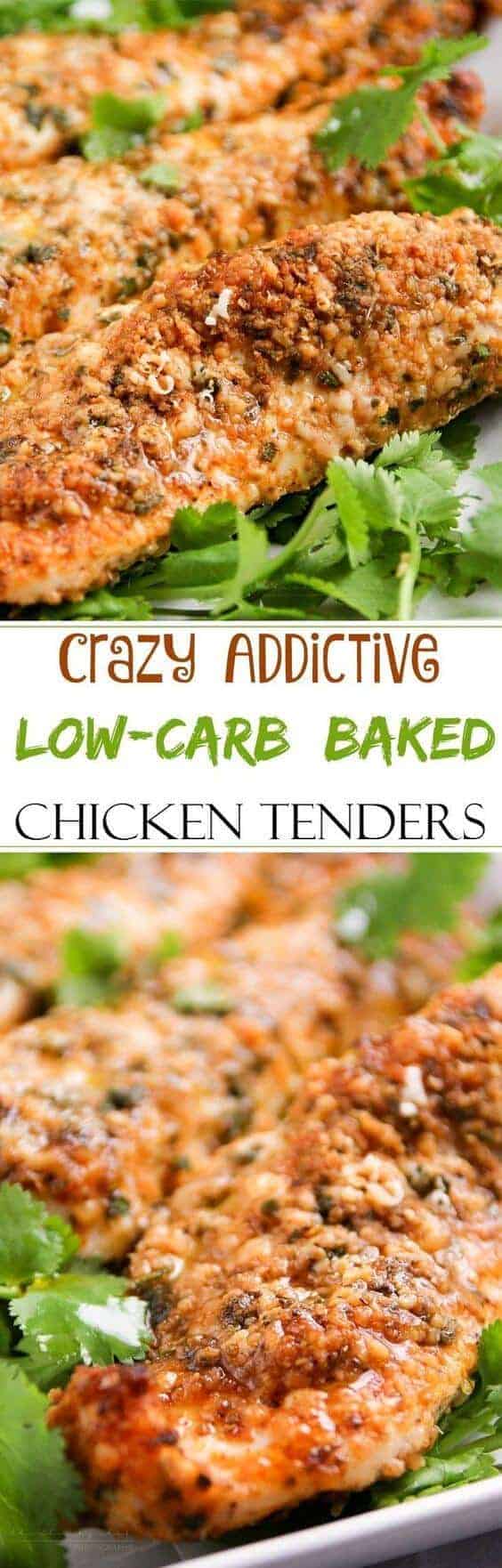 Low Carb Baked Chicken Tenders by The Chunky Chef | Favorite Low Carb Recipes