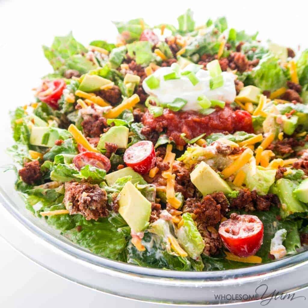 Low Carb Taco Salad by Wholesome Yum | Favorite Low Carb Recipes 