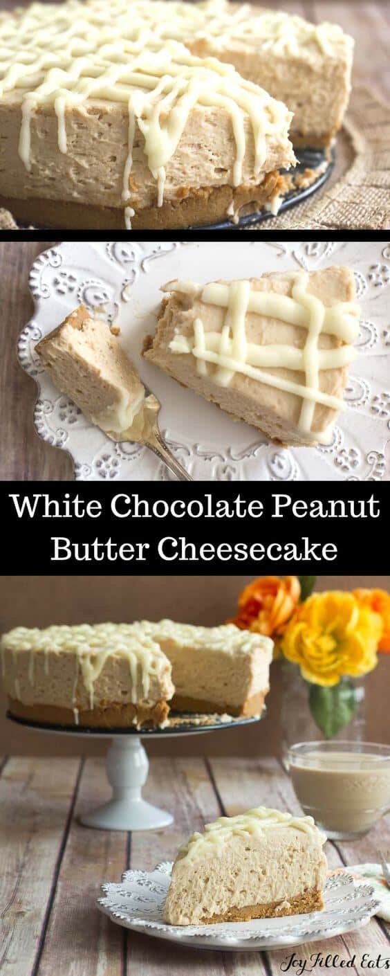 Low Carb White Chocolate Peanut Butter Cake by Joy Filled Eats | Favorite Low Carb Recipes